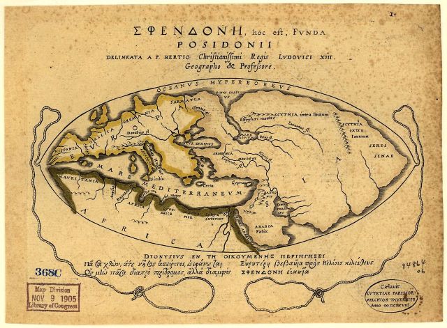 This map of the world according to Posidonius 1st c. BCE